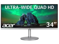 Acer Acer CB342CKsmiiphzx 34 inch UWQHD Ultrawide Monitor (IPS Panel, FreeSync, 75Hz, 1ms, HDR 10, Height Adjustable Stand, DP, HDMI, USB Hub, Silver/Black)