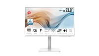 MSI MSI Modern MD241PW 23.8 Inch Monitor with Adjustable Stand, Full HD (1920 x 1080), 75Hz, IPS, 5ms, HDMI, DisplayPort, USB Type-C, Built-in Speakers, Anti-Glare, Anti-Flicker, Less Blue light, TÜV Certified, VESA, Kensington, White