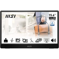 MSI MSI PRO MP161 15.6" Portable Monitor, Adjustable kickstand, FHD (1920 x 1080), 60Hz, IPS, 2x USB-C, Mini HDMI, Speakers, Anti-Flicker, Less Blue light, Black