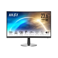 MSI MSI PRO MP242C 23.6 Inch Curved Monitor, 1500R, Full HD (1920 x 1080), 75Hz, VA, 5ms, HDMI, VGA, Built-in Speakers, Anti-Glare, Anti-Flicker, Less Blue light, TÜV Certified, VESA, Kensington, Black